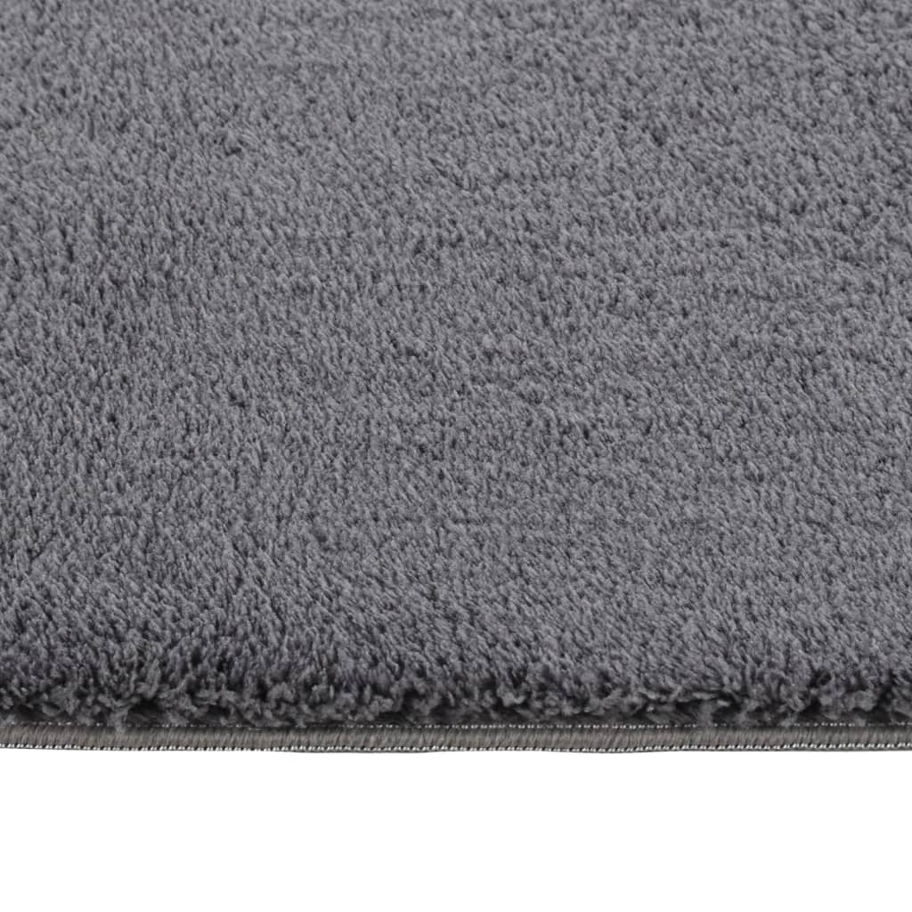 vidaXL Миещ се килим мек къс косъм 160x230 см противоплъзгащ антрацит