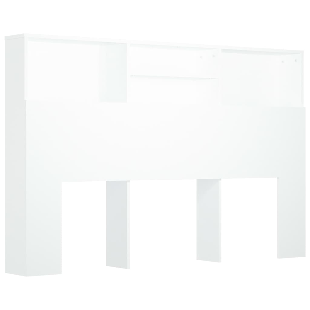 vidaXL Табла за легло тип шкаф, бяла, 160x19x103,5 см