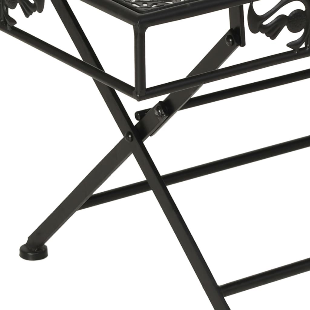 vidaXL Сгъваема маса за кафе, винтидж стил, метал, 100x50x45 см, черна
