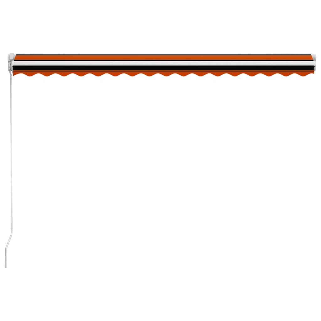 vidaXL Ръчно прибиращ се сенник, 400x300 см, оранжево и кафяво