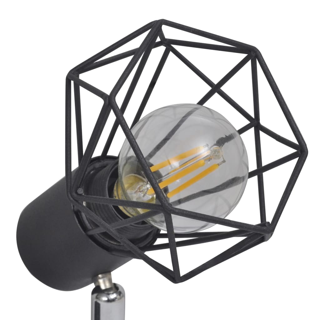 vidaXL Спот лампа телена рамка индустриален стил 2 LED крушки филамент