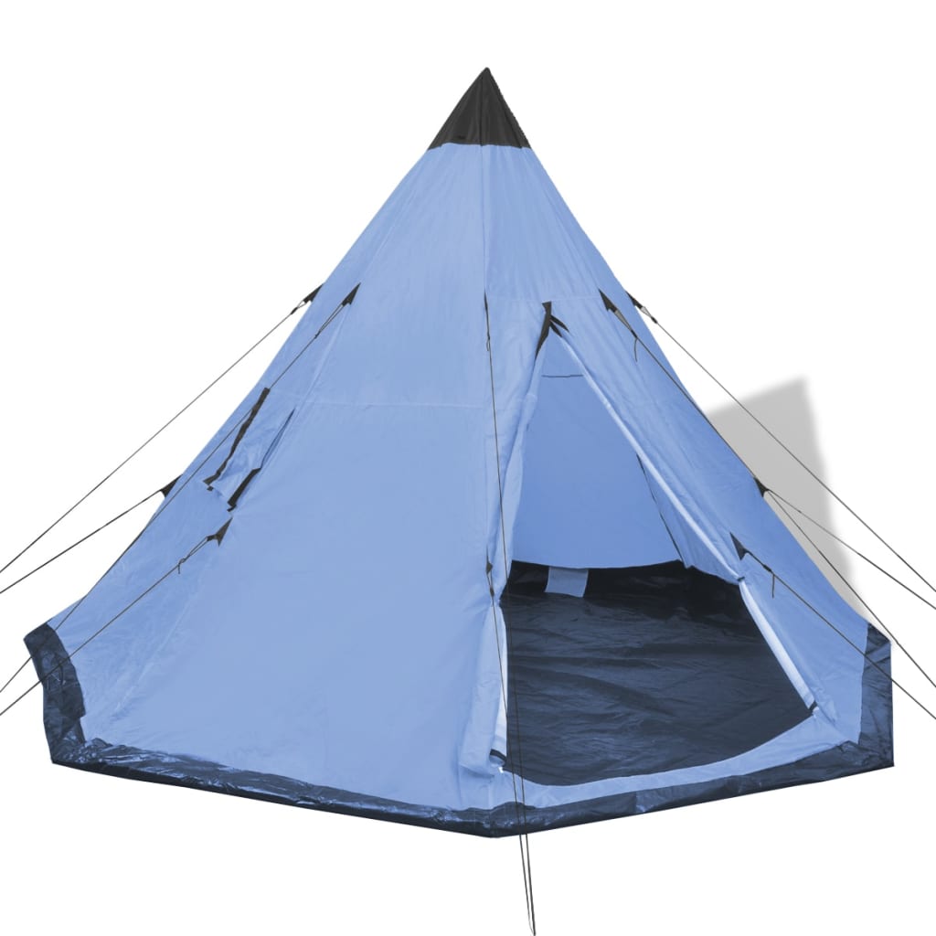 vidaXL 4-местна палатка, синя