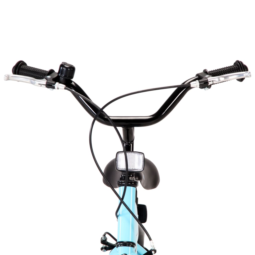 vidaXL Детски велосипед, 12 цола, черно и синьо