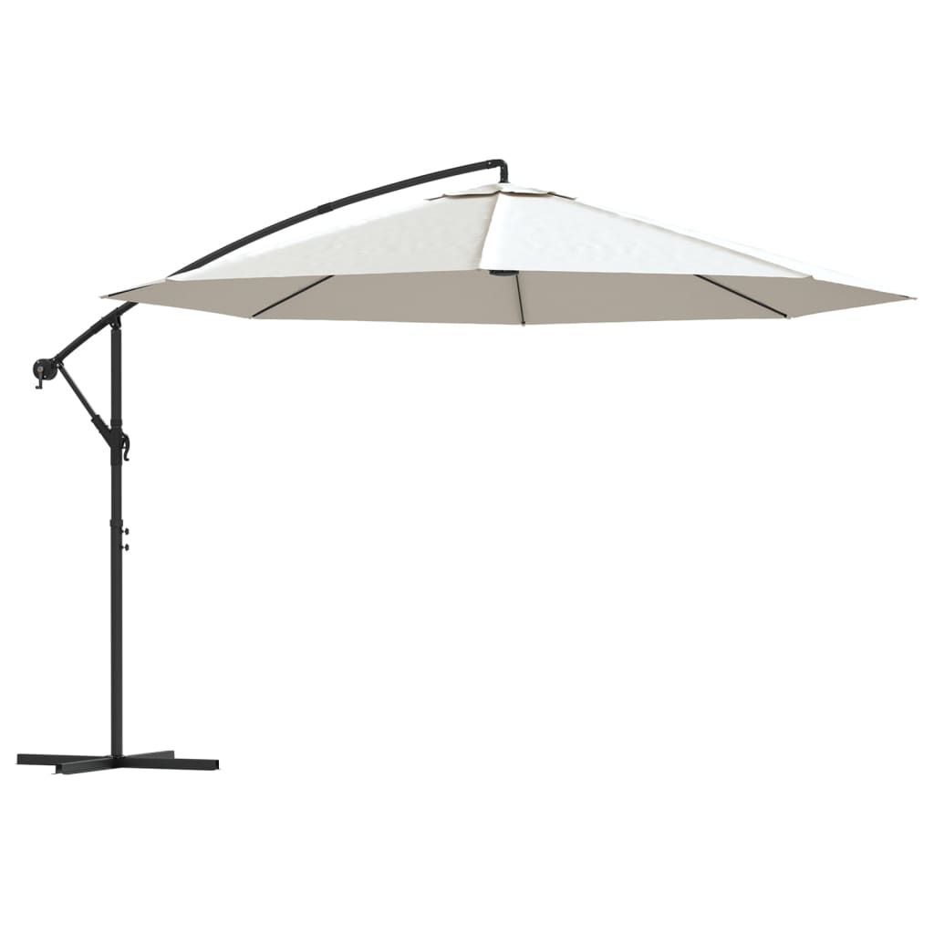 vidaXL Свободновисящ чадър, 3,5м, бял