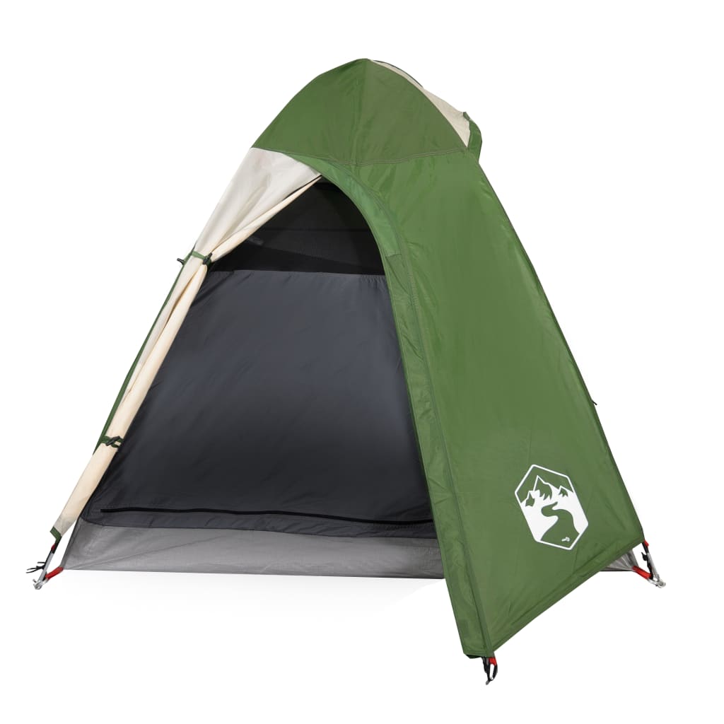 vidaXL Куполна къмпинг палатка, 2-местна, зелена, водоустойчива