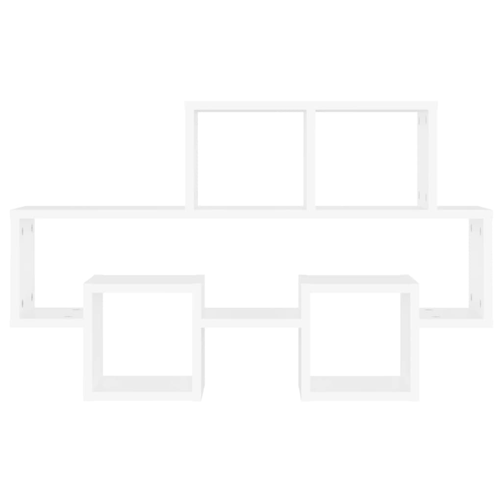 vidaXL Стенен рафт във форма на кола, бял, 82x15x51 см, ПДЧ