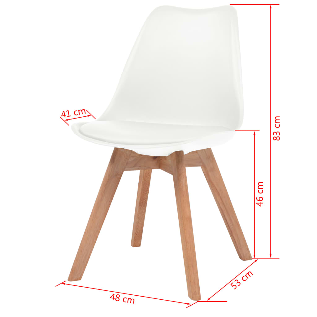 vidaXL Трапезни столове, 4 бр, бели, пластмаса