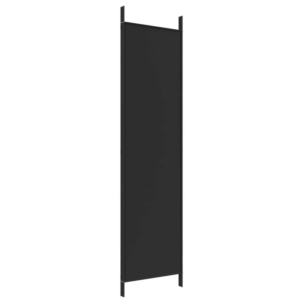 vidaXL Параван за стая, 3 панела, черен, 150x200 см, плат