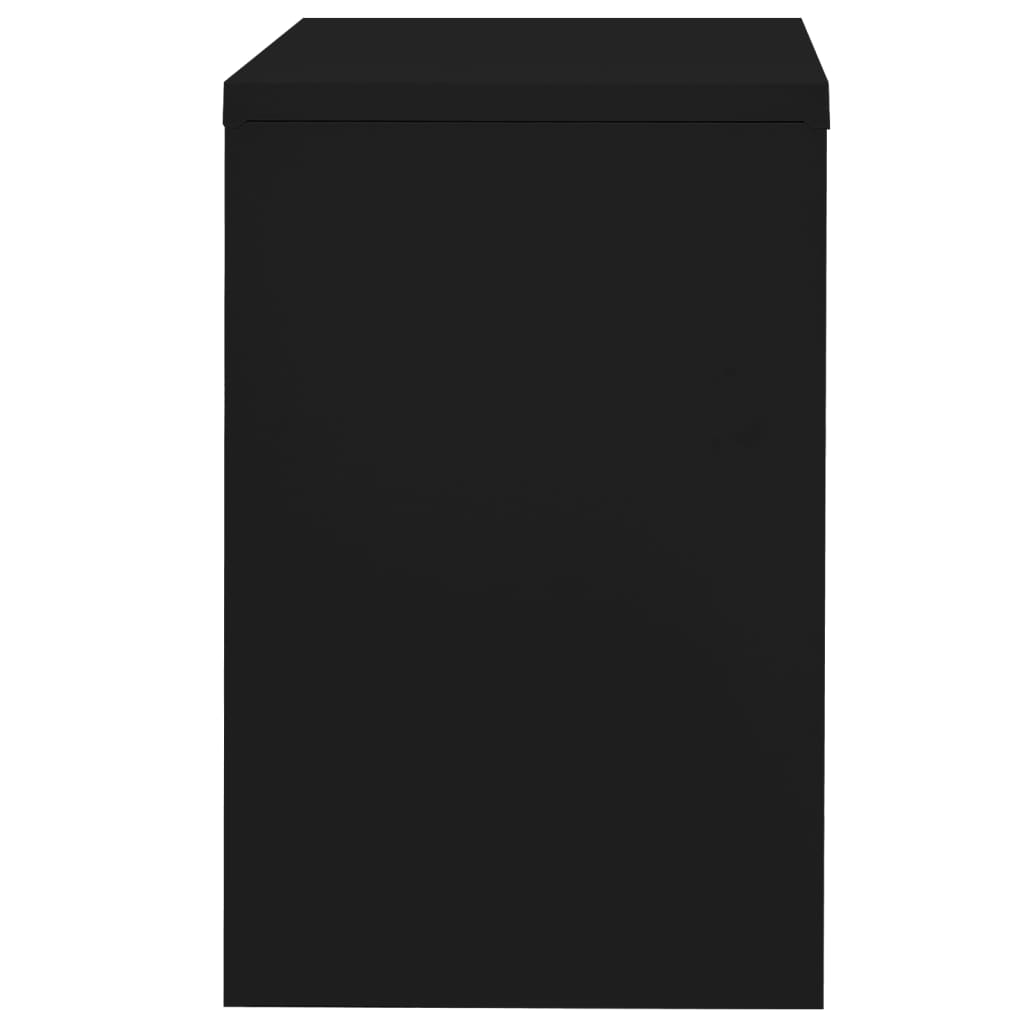 vidaXL Шкаф за папки, черен, 90x46x72,5 cм, стомана