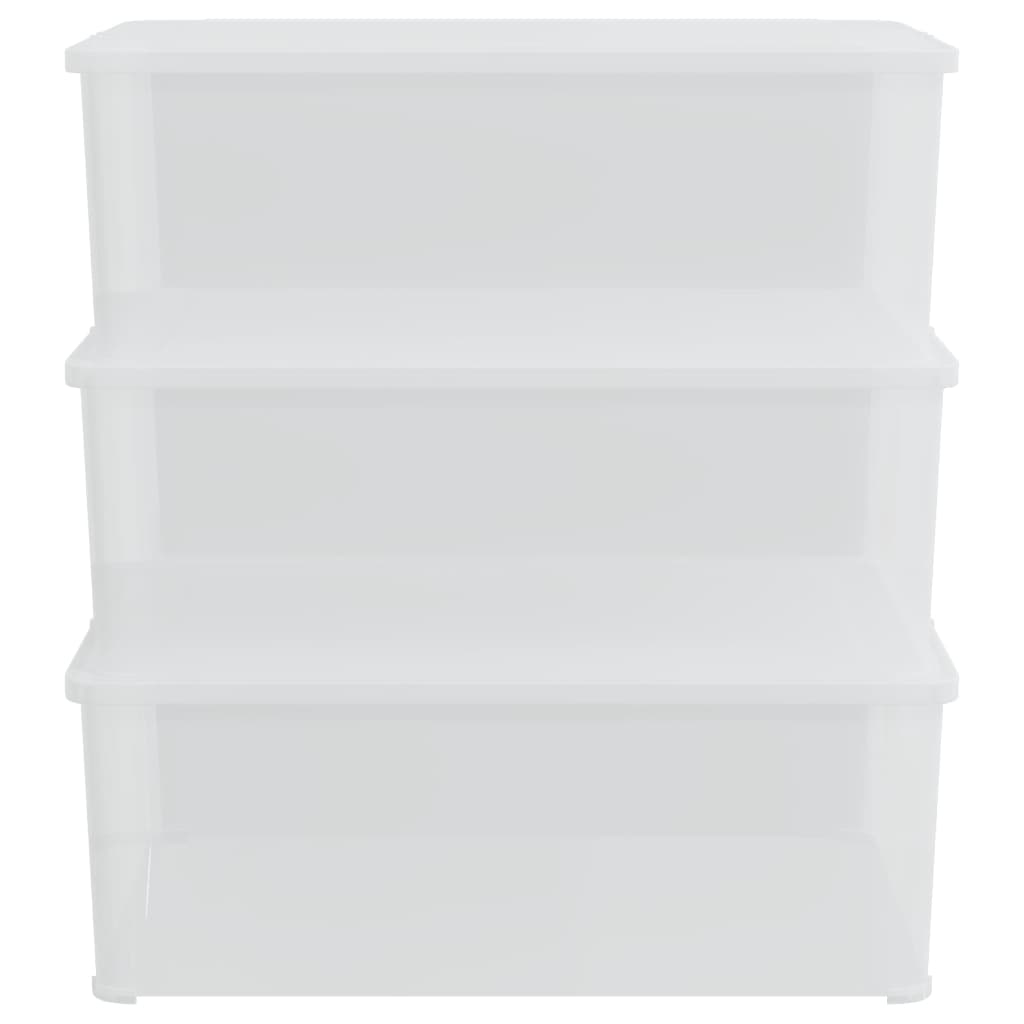 vidaXL Пластмасови кутии за съхранение 3 бр 10 л стифиращи