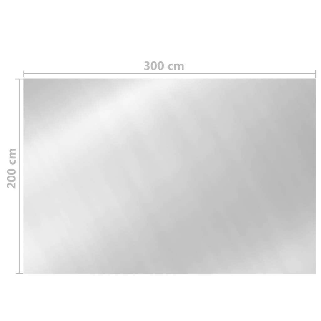 vidaXL Покривало за басейн, сребристо, 300x200 см, PE