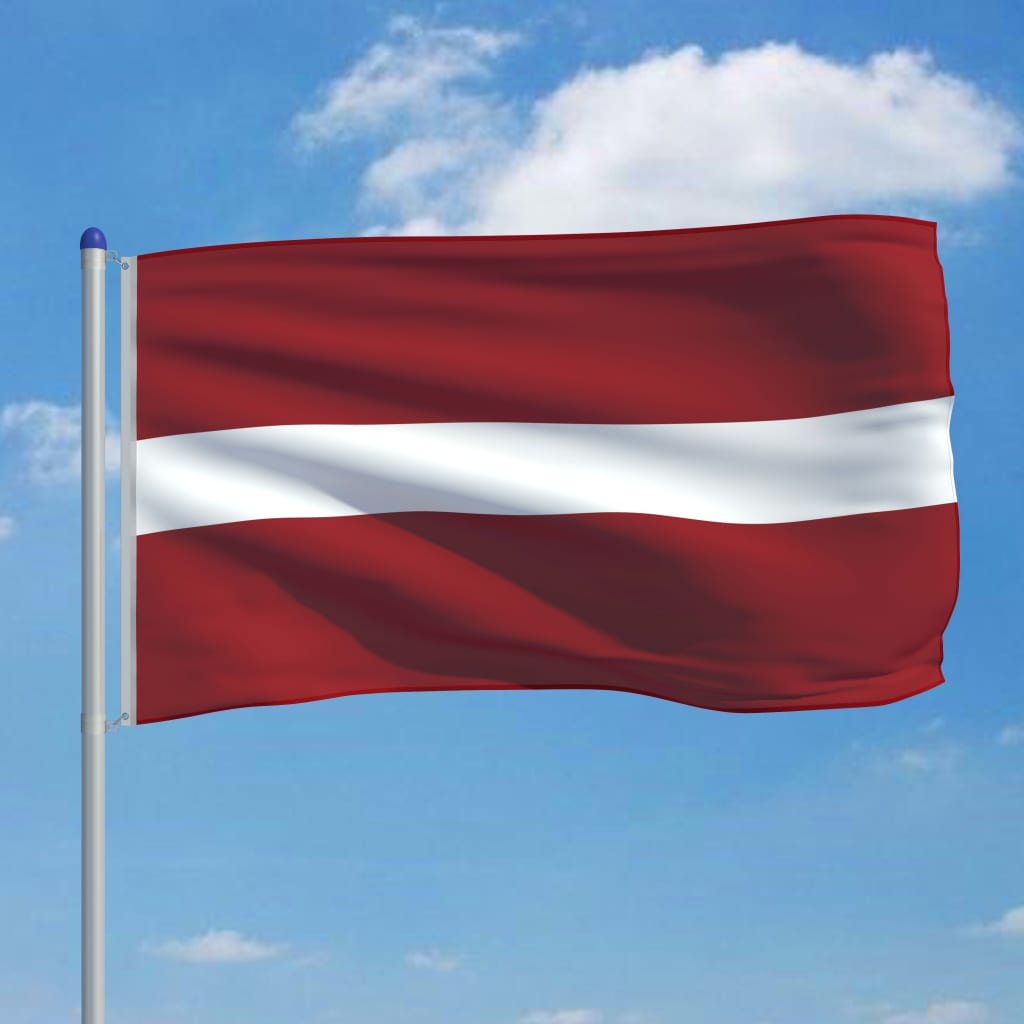 vidaXL Флаг на Латвия и алуминиев флагщок, 6 м