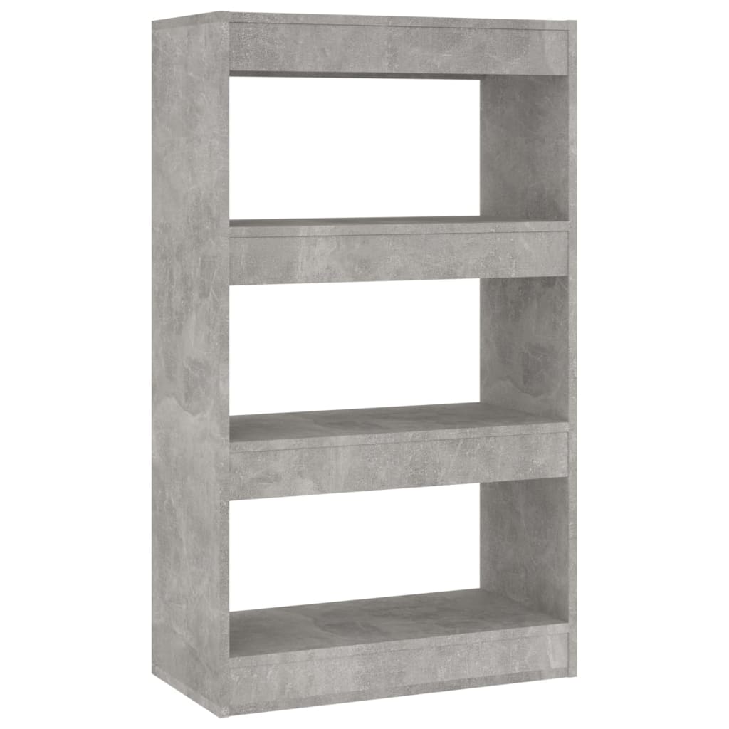 vidaXL Библиотека/разделител за стая, бетонно сива, 60x30x103 см, ПДЧ