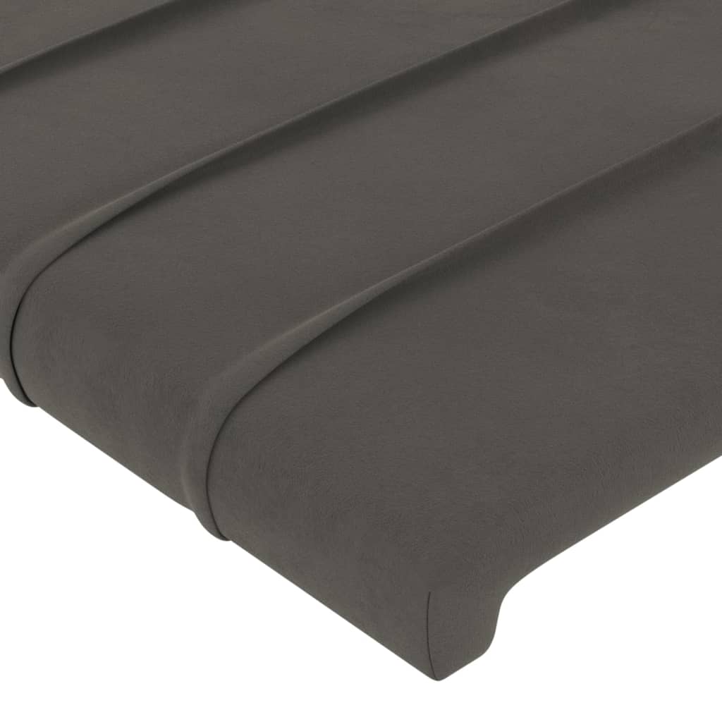 vidaXL Горни табли за легло, 2 бр, тъмносиви, 100x5x78/88 см, кадифе