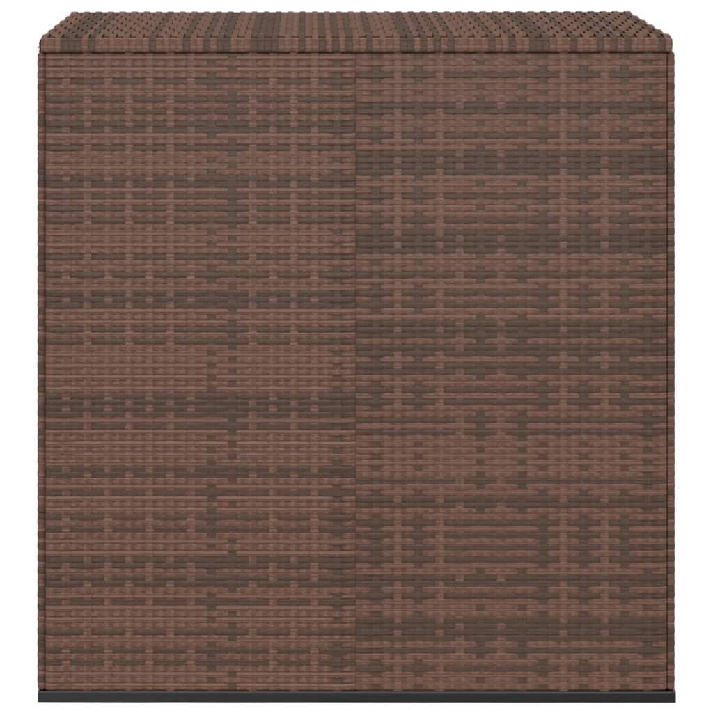 vidaXL Кутия за градински възглавници PE ратан 100x49x103,5 см кафява