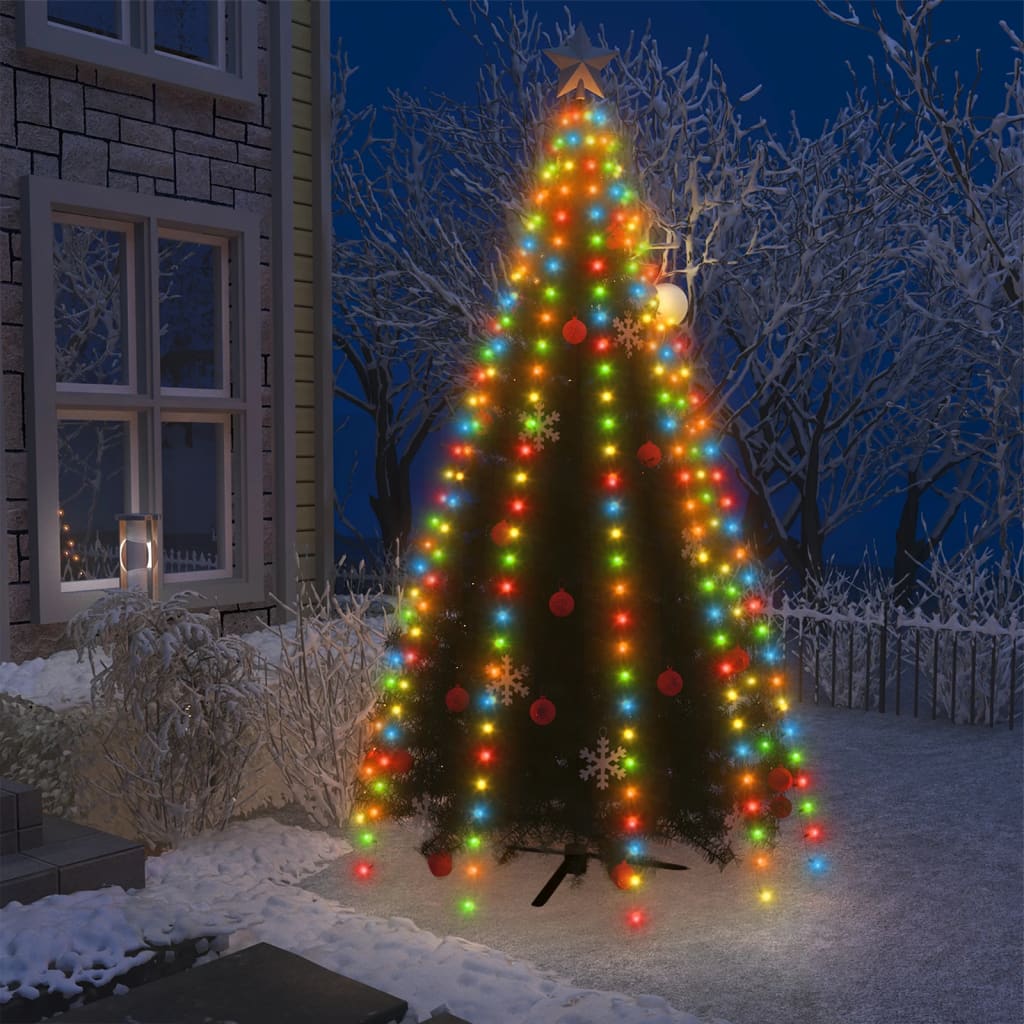 vidaXL Коледни лампички за елха тип мрежа 300 LED многоцветни 300 см