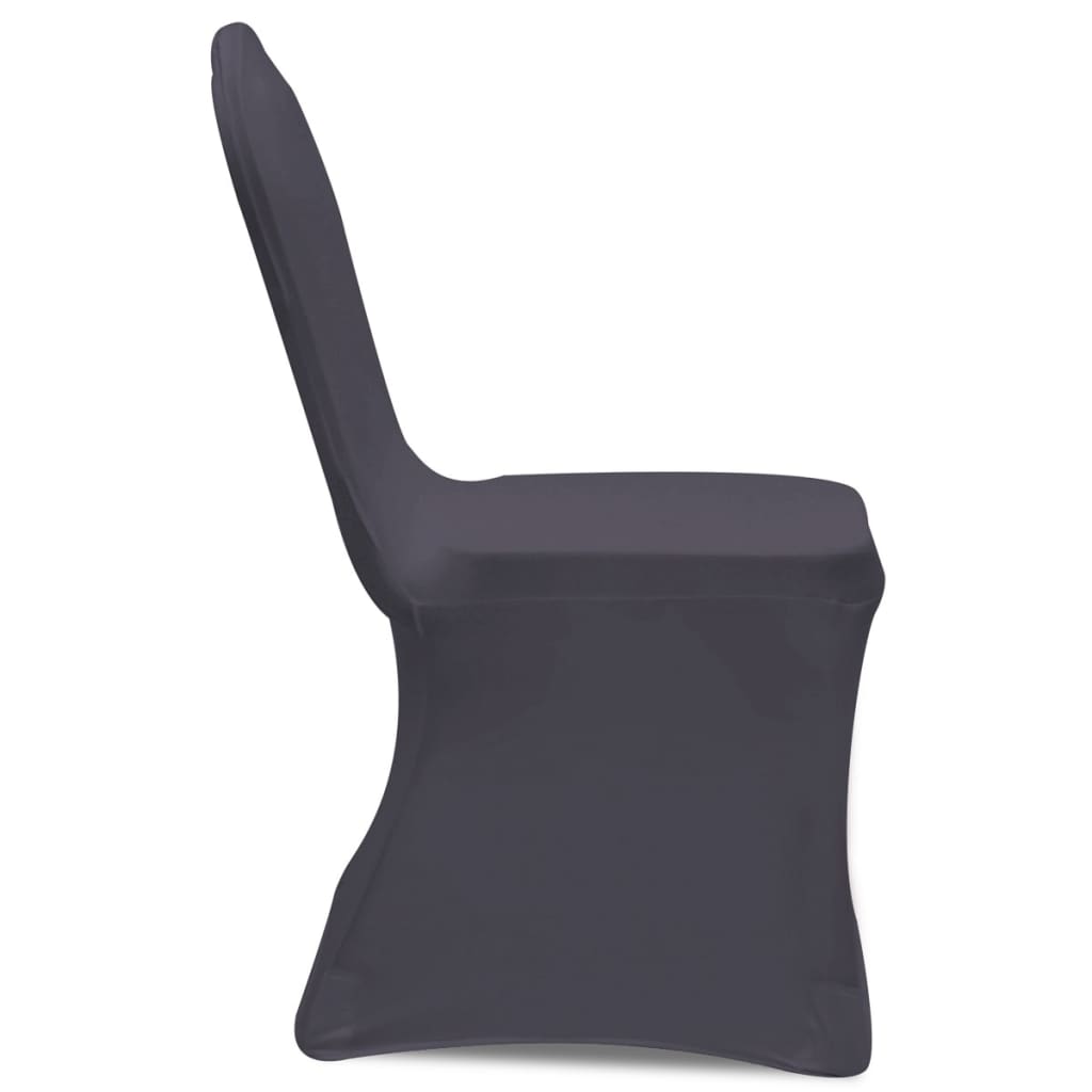 vidaXL Покривни калъфи за столове, еластични, 4 бр, антрацитно черно