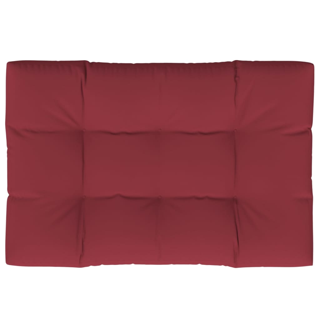 vidaXL Палетна възглавница, виненочервена, 120x80x12 см, текстил