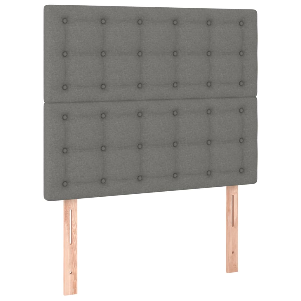 vidaXL LED горна табла за легло, тъмносива, 80x5x118/128 см, плат