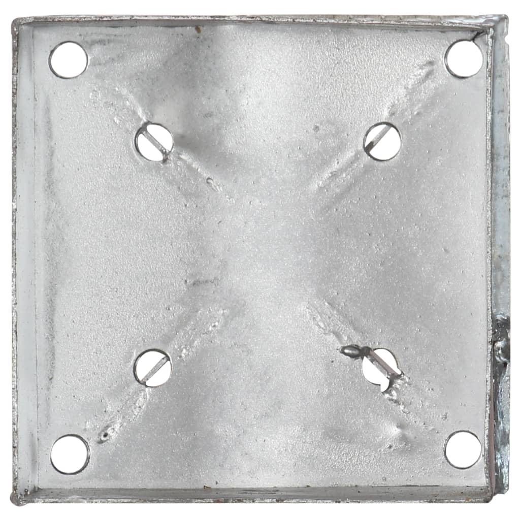 vidaXL Заземителни колове 6 бр сребро 14x14x91 см поцинкована стомана