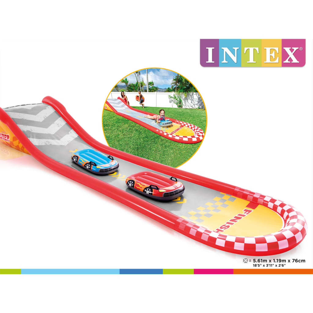 Intex Надуваема пързалка Racing Fun Slide 561x119x76 см