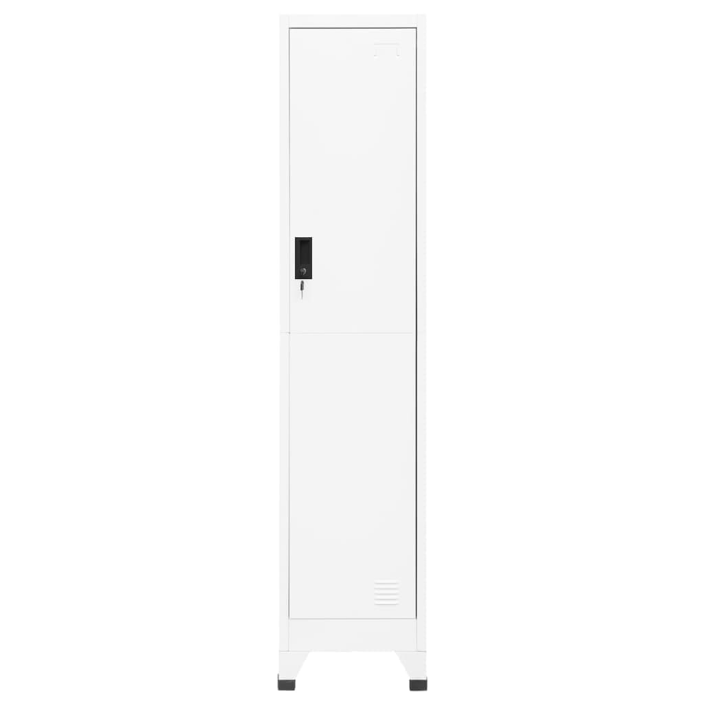 vidaXL Заключващ се шкаф, бял, 38x45x180 см, стомана