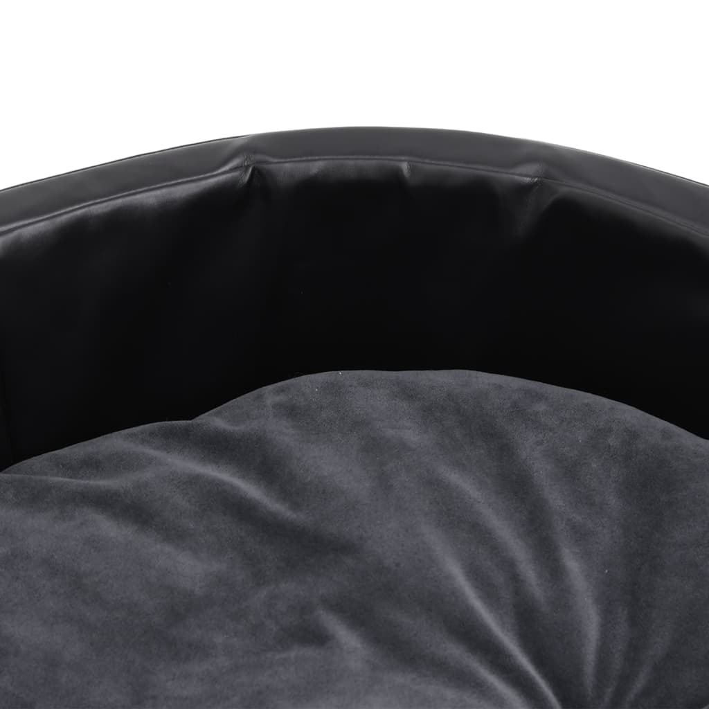 vidaXL Кучешко легло черно/тъмносиво 99x89x21 см плюш/изкуствена кожа