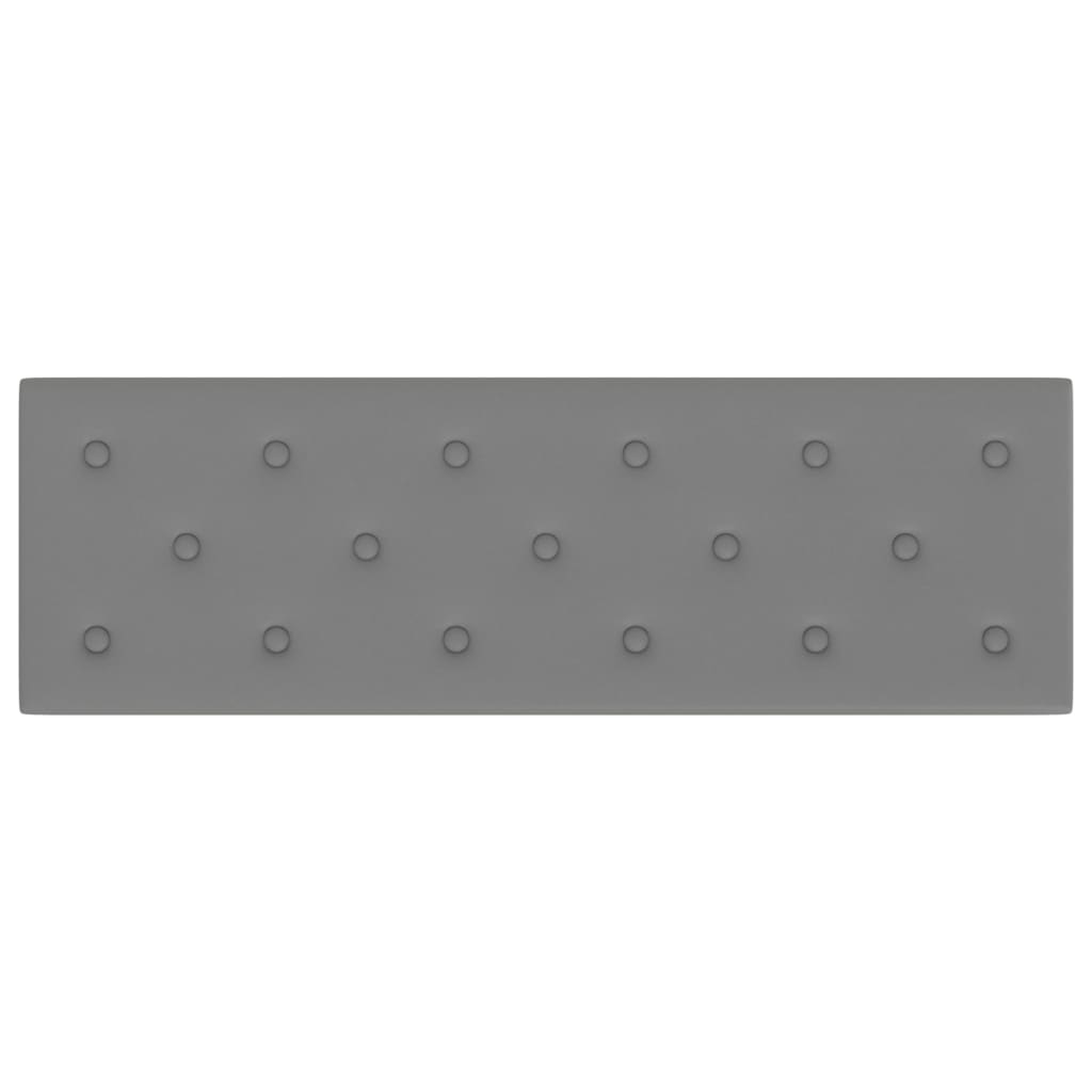 vidaXL Стенни панели 12 бр сиви 90x30 см изкуствена кожа 3,24 м²