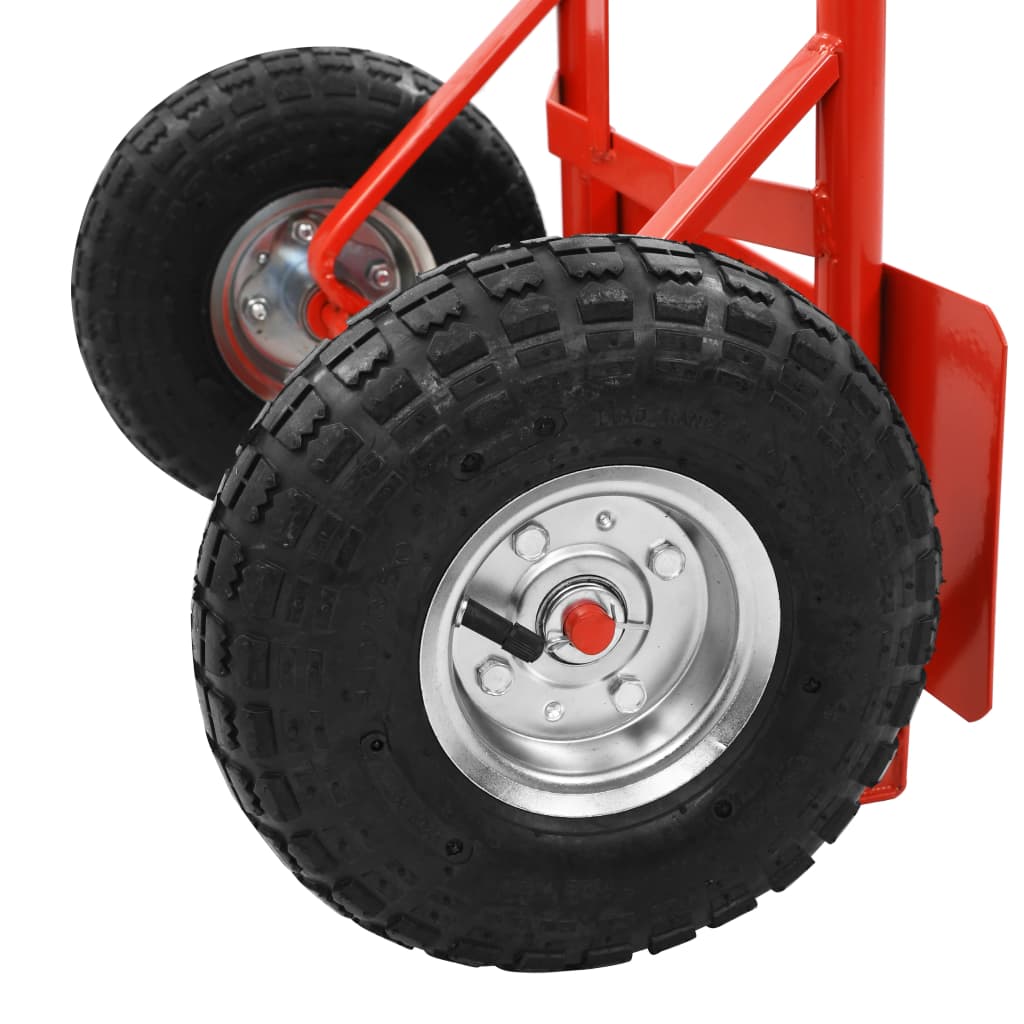 vidaXL Метална сгъваема количка, червено и черно