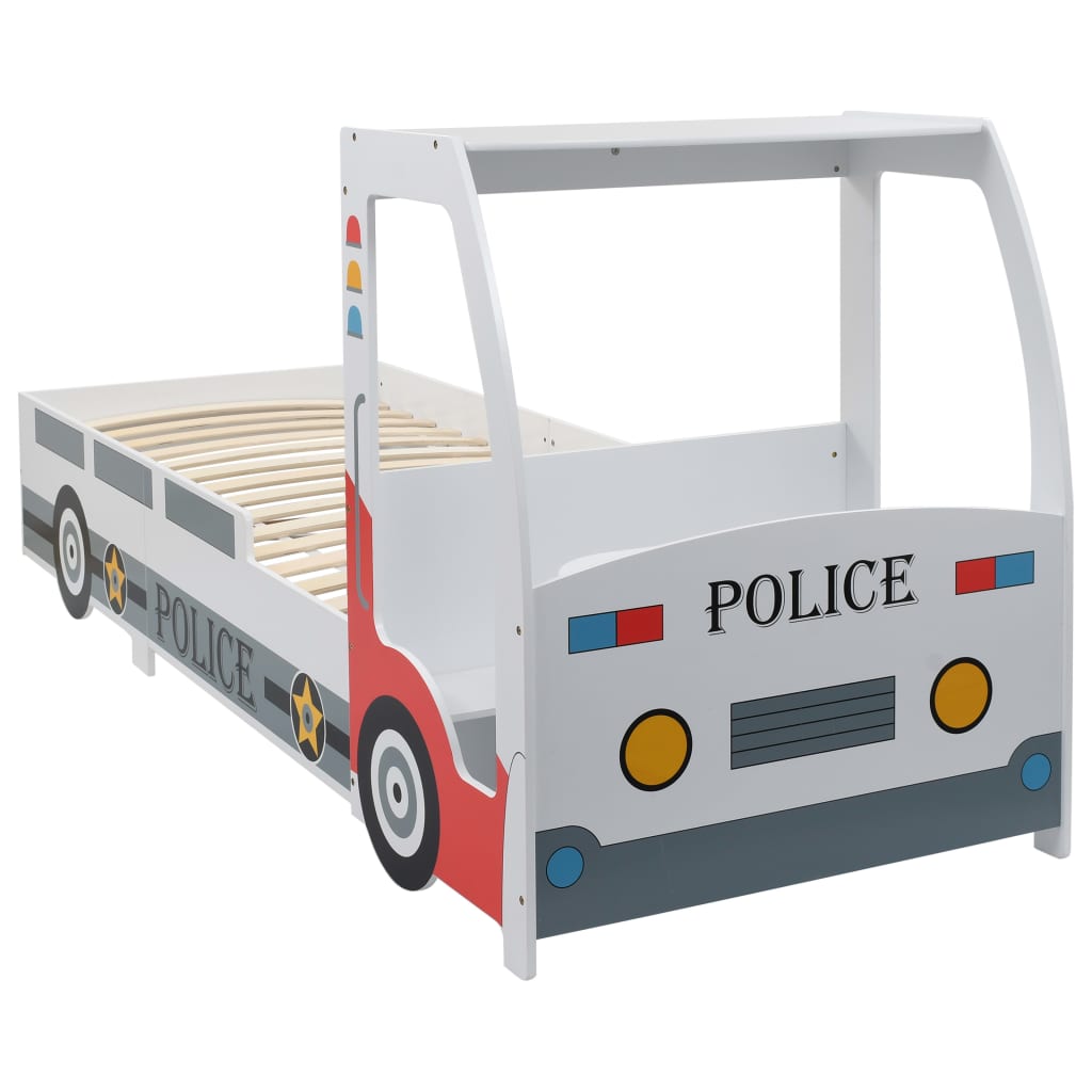 vidaXL Детско легло полицейска кола с матрак 90x200 см 7 зони H2