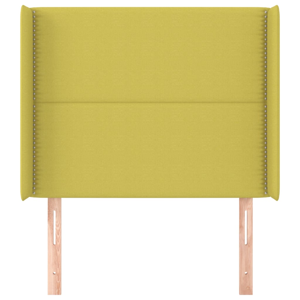 vidaXL Горна табла за легло с уши, зелена, 83x16x118/128 см, плат