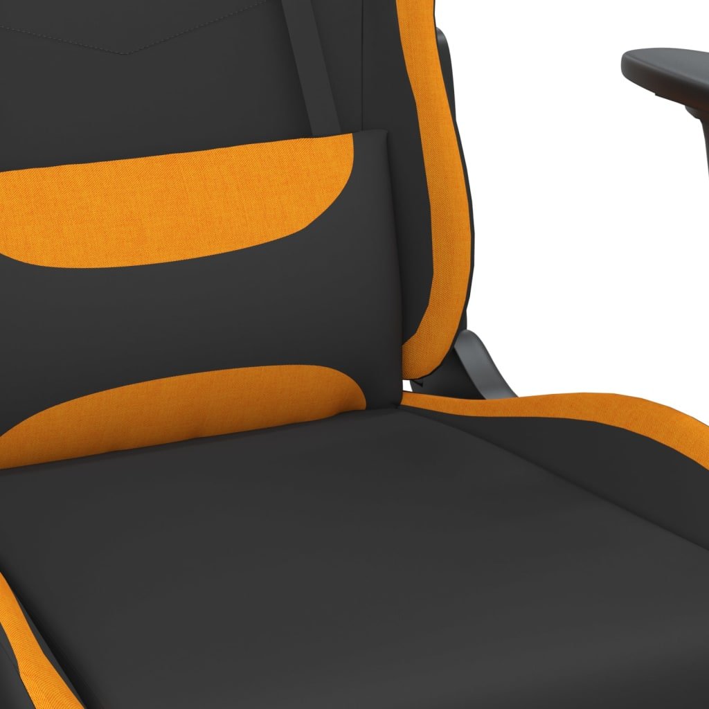 vidaXL Гейминг стол, черно и оранжев, плат