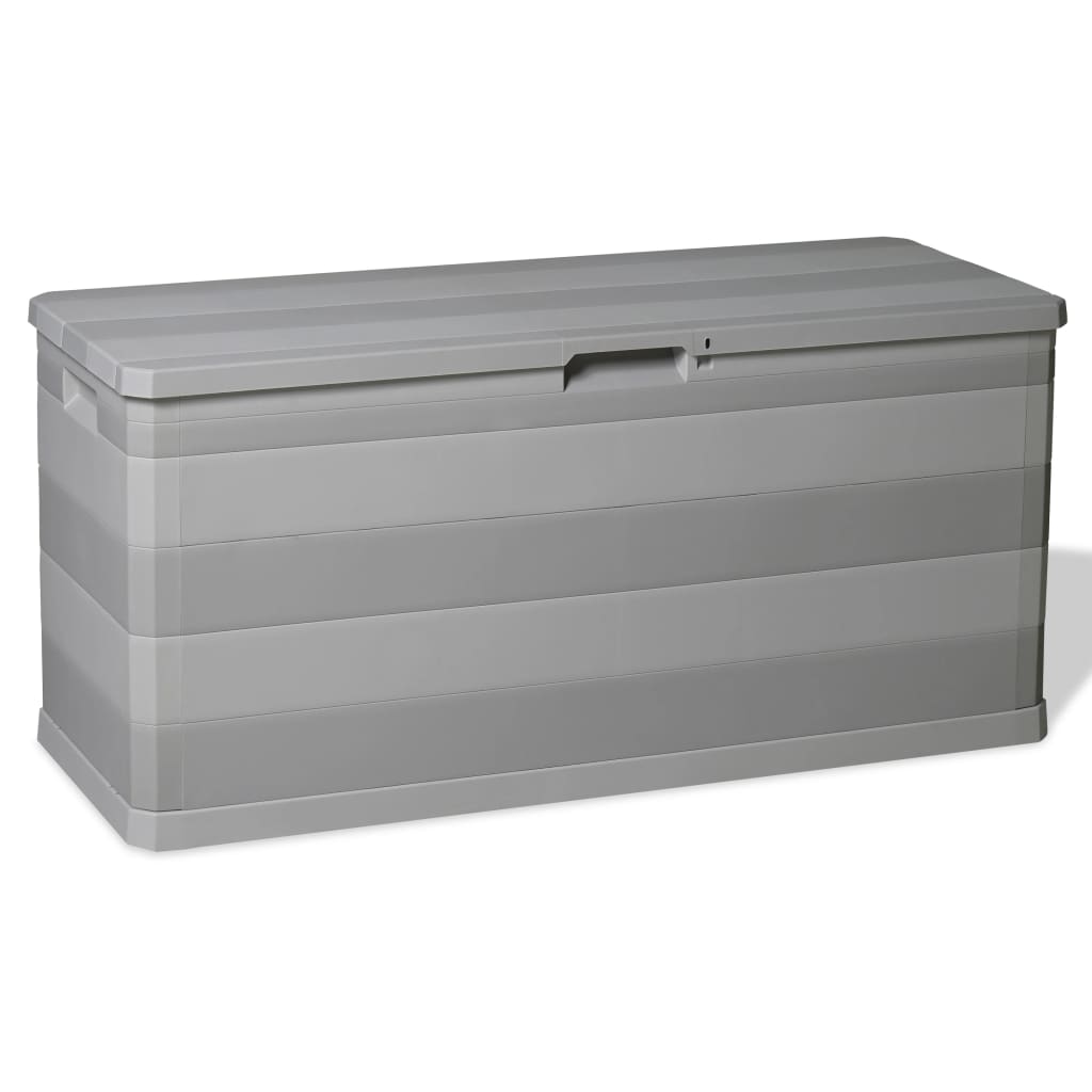 vidaXL Градинска кутия за съхранение, сива, 117x45x56 см
