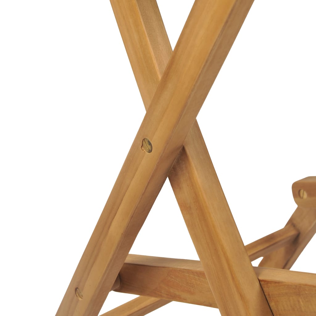 vidaXL Бистро комплект със сгъваеми столове, 3 части, тик масив