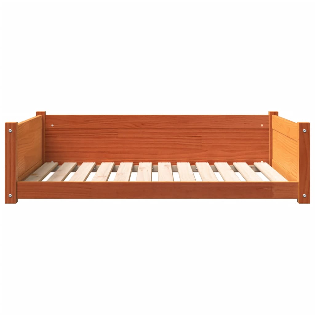 vidaXL Кучешко легло, восъчнокафяво, 105,5x75,5x28 см, бор масив