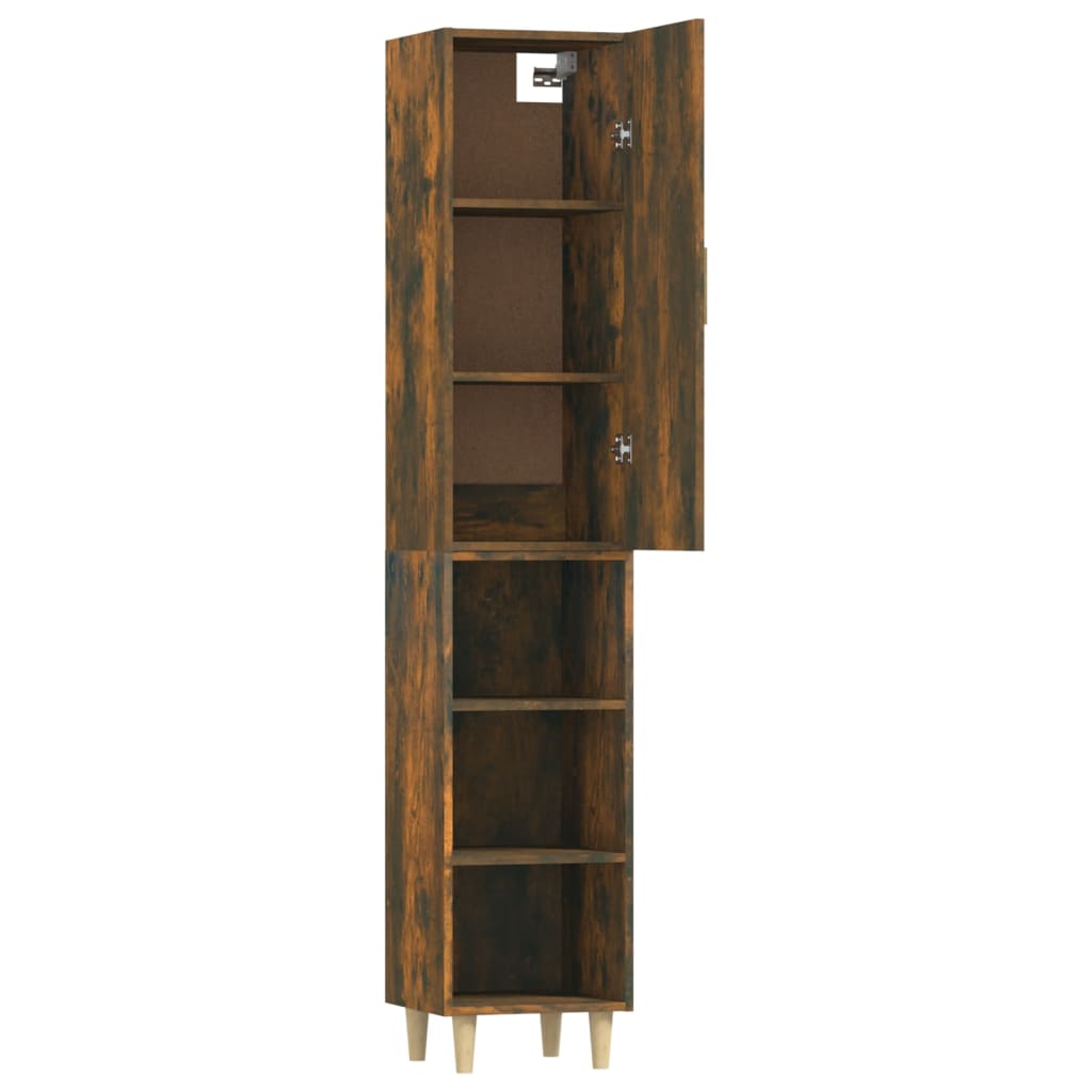 vidaXL Висок шкаф, опушен дъб, 34,5x34x180 см, инженерно дърво