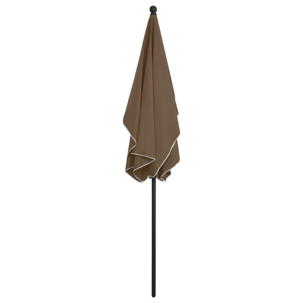 vidaXL Градински чадър с прът, 210x140 см, таупе