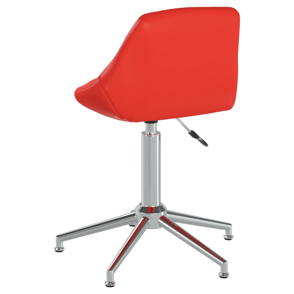 vidaXL Въртящи се трапезни столове, 2 бр, червени, изкуствена кожа