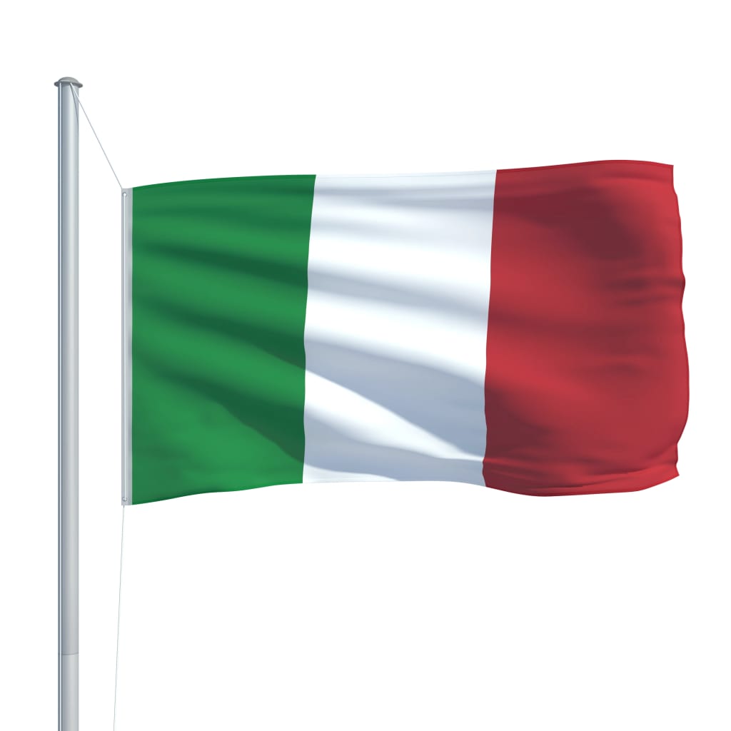 vidaXL Флаг на Италия и алуминиев флагщок, 6,2 м