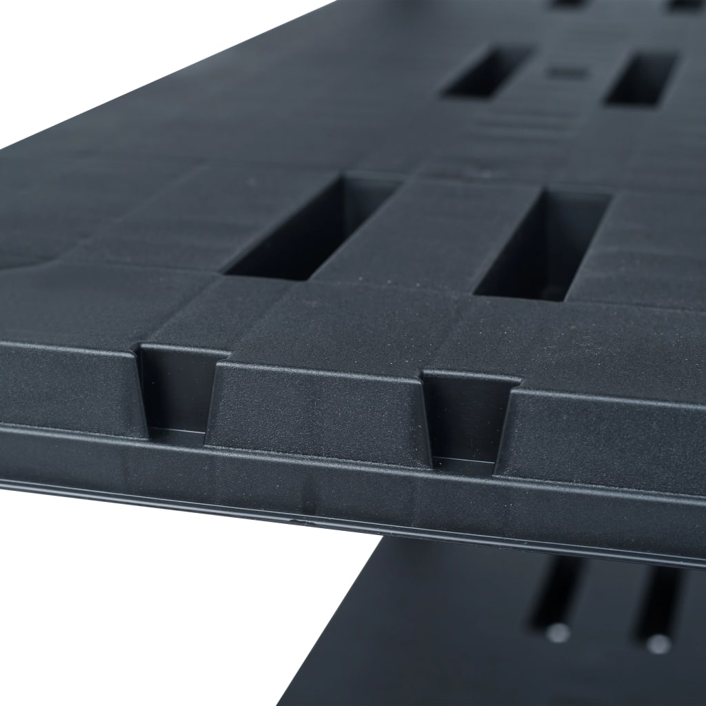 vidaXL Стелаж за съхранение, черен, 260 кг, 90x40x180 см, пластмаса