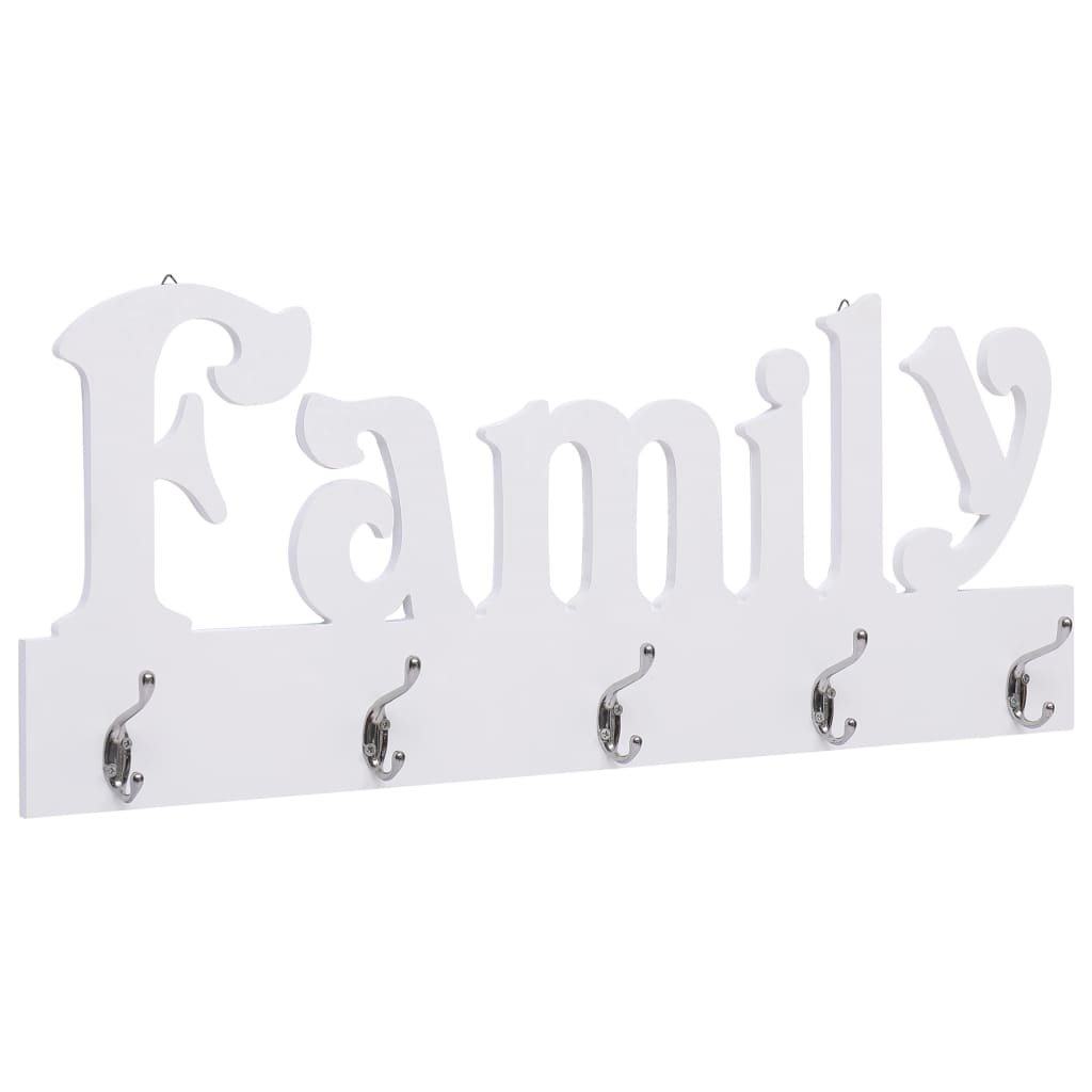 vidaXL Стенна закачалка за палта FAMILY, 74x29,5 см