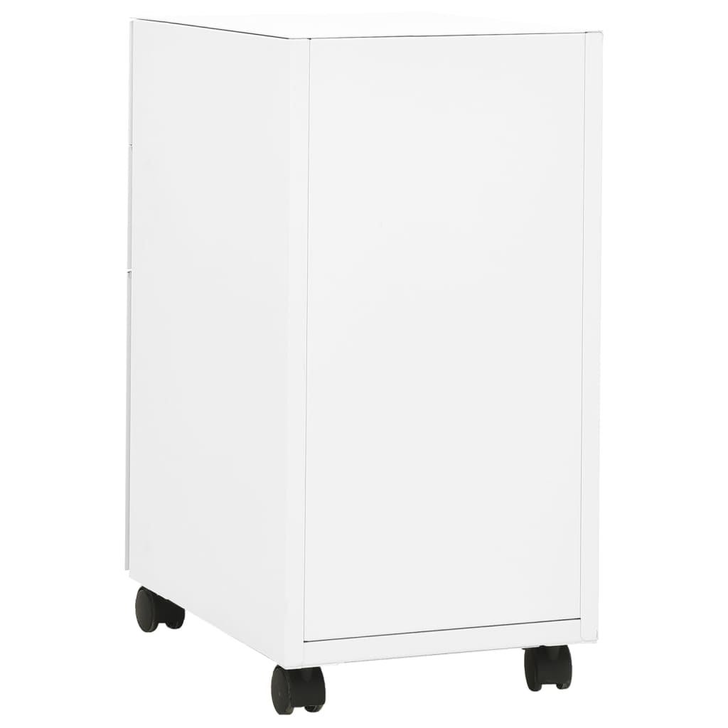 vidaXL Мобилен офис шкаф, бял, 30x45x59 см, стомана