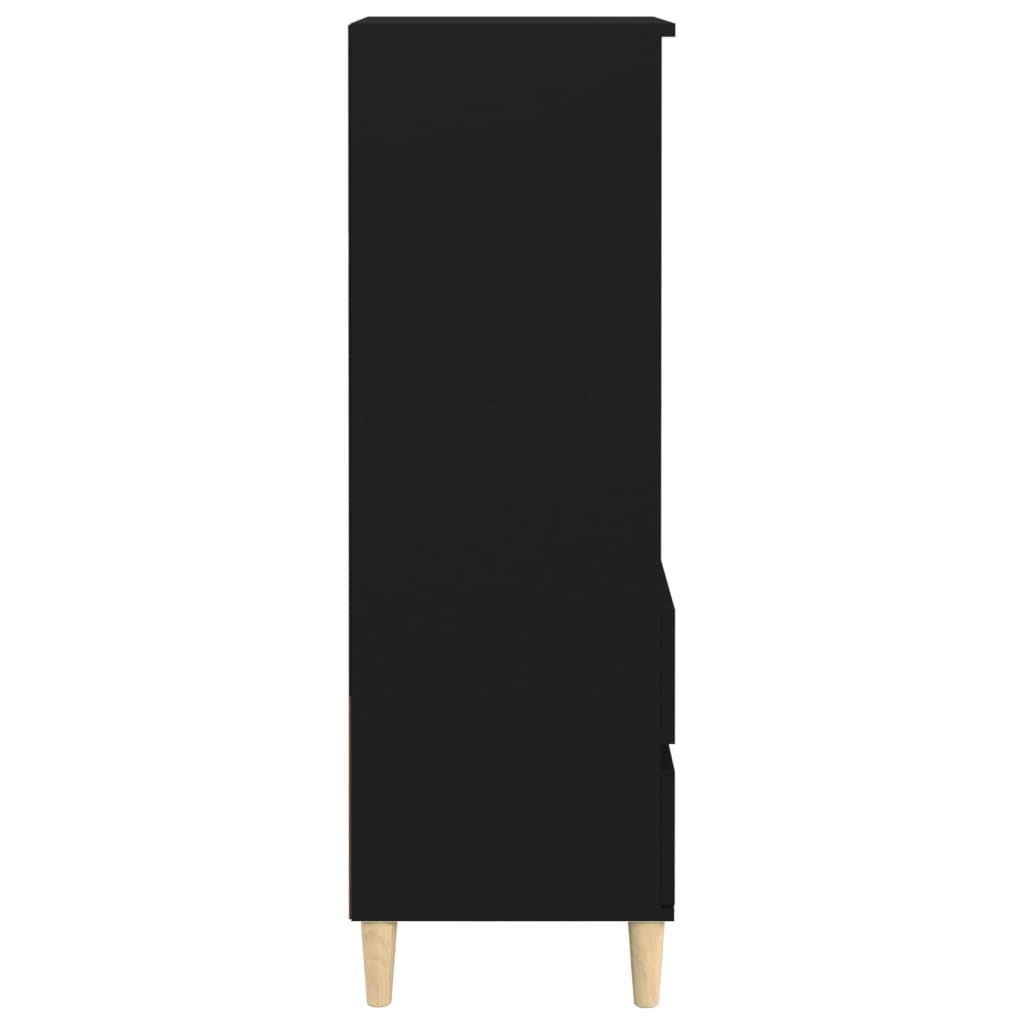 vidaXL Висок шкаф, черен, 40x36x110 см, инженерно дърво