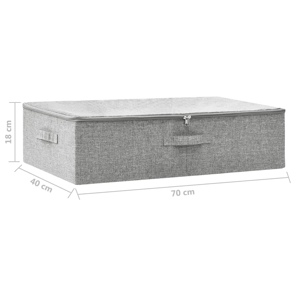 vidaXL Кутия за съхранение, текстил, 70x40x18 см, сива