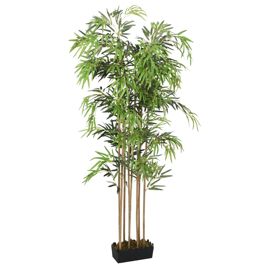 vidaXL Изкуствено бамбуково дърво 730 листа 120 см зелено