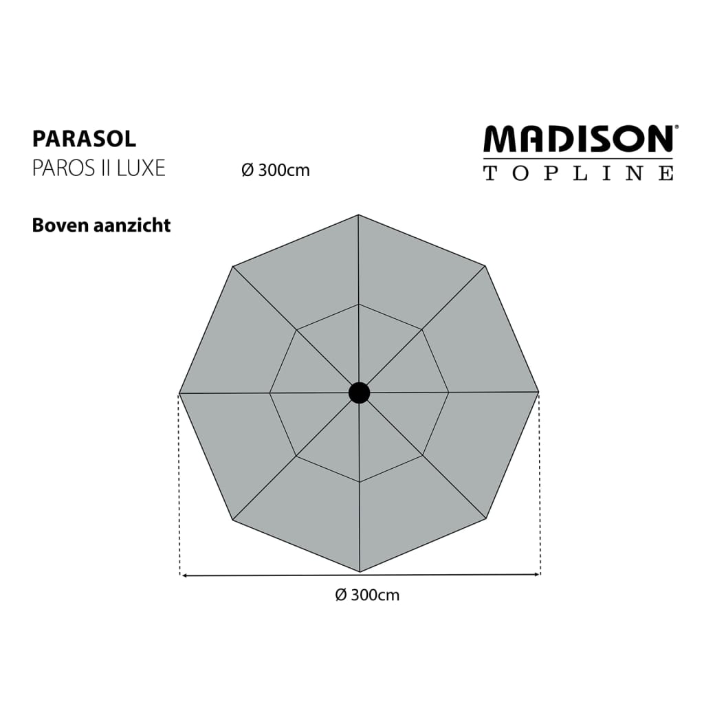 Madison Градински чадър Paros II Luxe, 300 см, таупе
