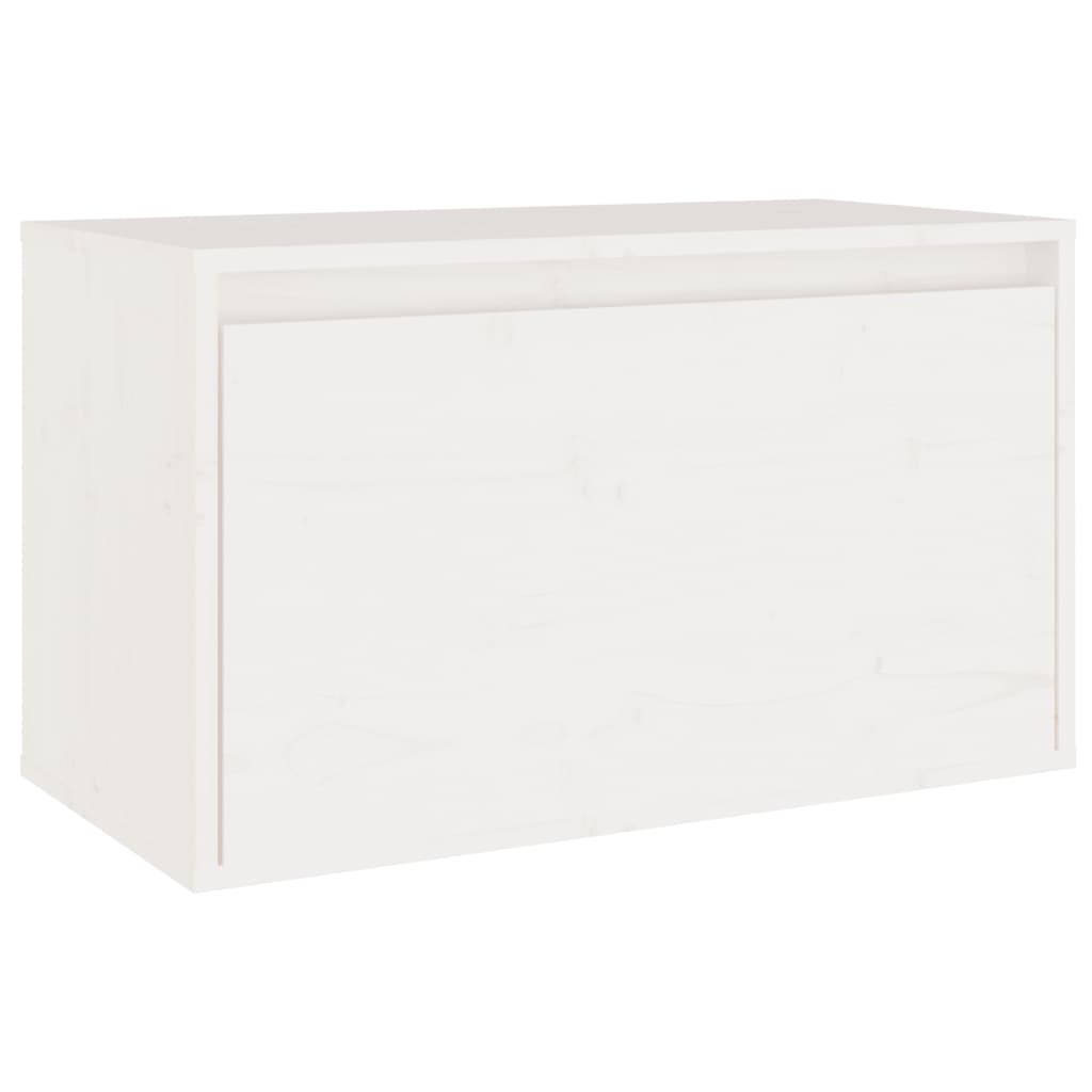 vidaXL Стенен шкаф, бял, 60x30x35 см, бор масив