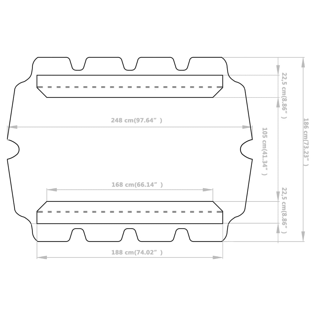 vidaXL Резервен сенник за градинска люлка, син, 188/168x145/110 см