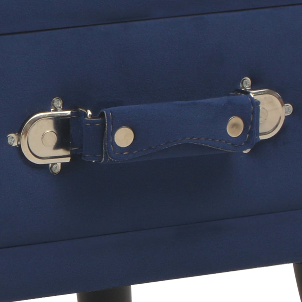 vidaXL Нощно шкафче, синьо, 40x35x40 см, кадифе