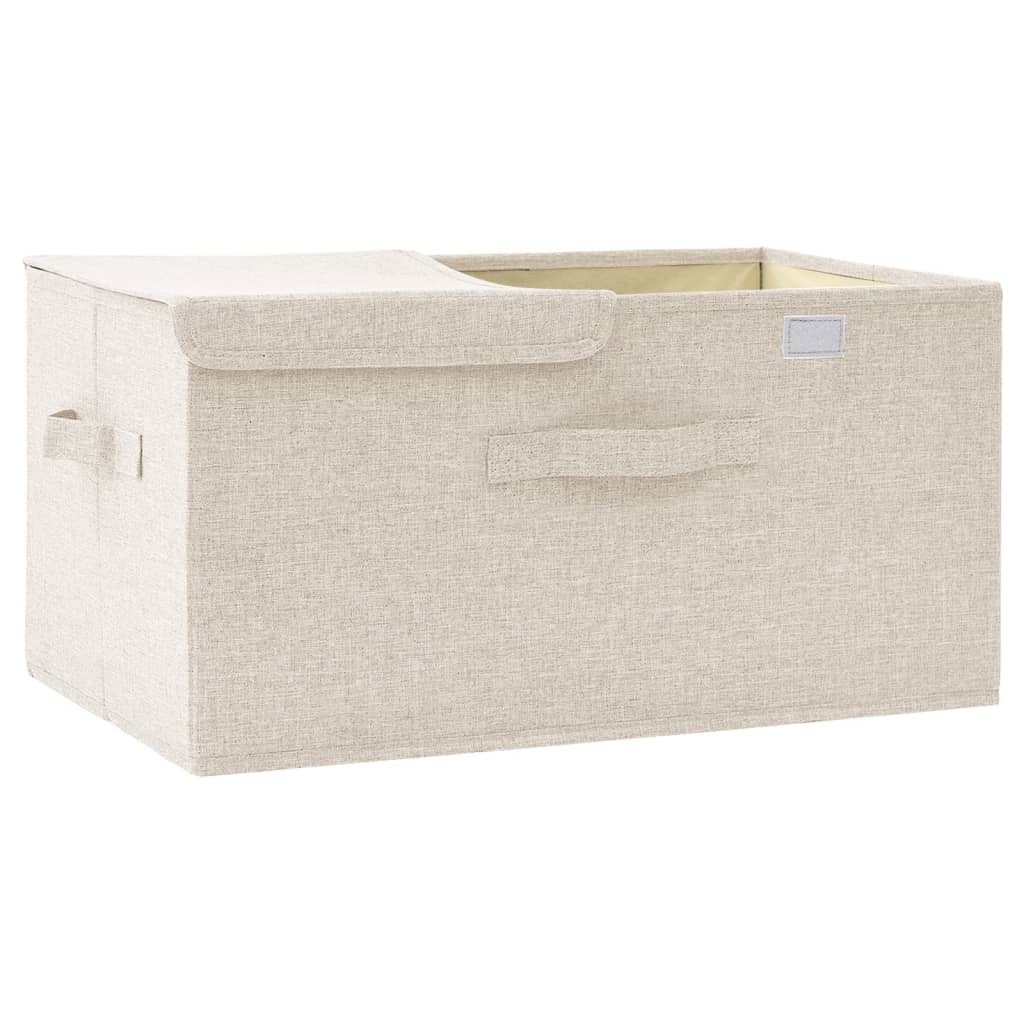 vidaXL Кутия за съхранение, текстил, 50x30x25 см, кремава